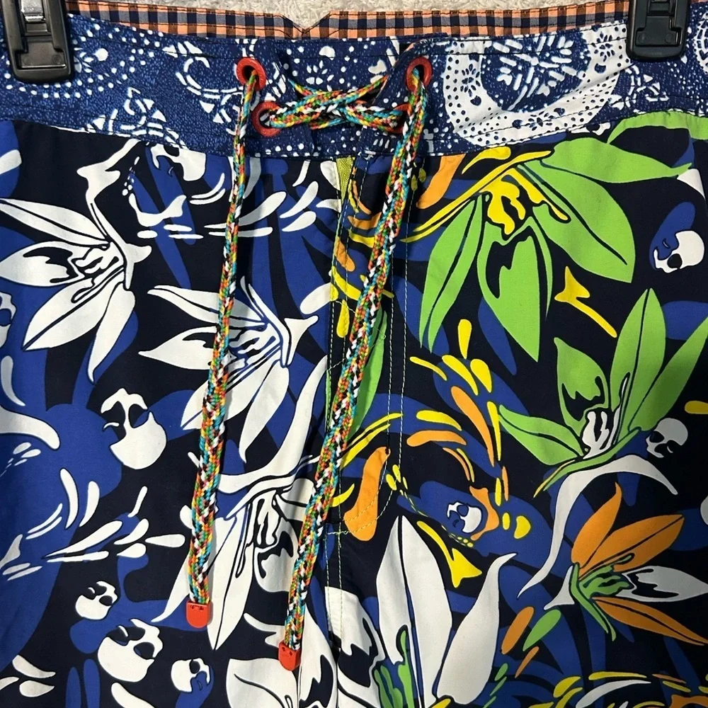 Robert Graham Swim Trunks Men's 40x9 Abstract/skull  Board Shorts Beach Vacation